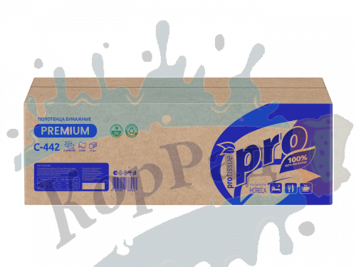 Полотенца бумажные листовые "Protissue", Z сложения, 2 слоя, 200 листов (240*215 мм), арт.С442 фото 2