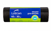 Мешки для мусора Luscan 60 л чёрные (ПНД 10 мкм, 30 штук)
